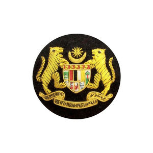 Écusson brodé à la main en fil de bullion blanc OEM Penjara Malaisie, écusson de sécurité en zinc blanc OEM, écusson de manche, écusson de poitrine, écusson d'aile - Product Image 6