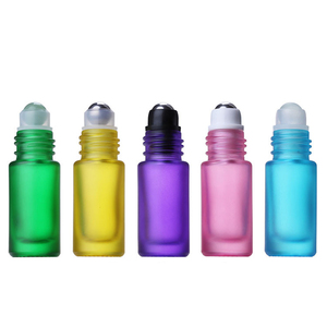 Chai lăn tinh dầu thủy tinh mờ 5ml 10ml có bi lăn kim loại, lọ đựng rỗng có thể nạp lại - Product Image 1
