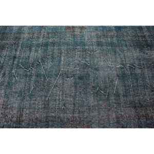 Tapis turc 3,7x6,6 pi (113x202 cm), tapis vintage bleu à motifs floraux - Product Image 5