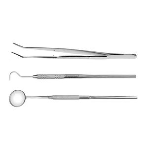 Kit de 3 paquetes de Instrumentos dentales, herramientas de cirugía Oral de acero inoxidable, Kit de sonda de pinzas de espejo de examen para dentista - Product Image 2