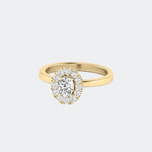 Anillo Solitario de Corte Ovalado de 0.80CTW, Oro de 14k, Diamante Cultivado en Laboratorio, Color D, Claridad VVS, Anillo de Compromiso para Mujer, Joyería Minimalista - Product Image 4