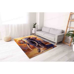 Tapis à motifs d'éléphants, Tapis d'intérieur, Tapis d'éléphants abstraits, Tapis imprimé en 3D, Tapis en chenille - Product Image 5