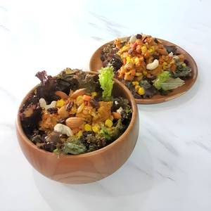 Tazón Clásico para Servir Hecho a Mano con Madera de Mango y Acacia sin Recubrimiento, Decoración Natural de Madera para Mesa de Cocina, Frutas, Ensaladas y Aperitivos - Product Image 3