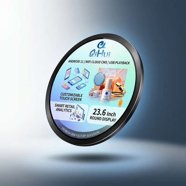 23 6 Inch Circular Touch Display High Brightness LCD Advertising Screen Smart Retail Digital Signage