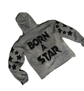 High Quality Streetwear Distressed Hoodies Custom Functional Acid Wash <b>Pullover</b> <b>Men</b> Heavyweight Patch Embroider Hoodie - Product Image 3
