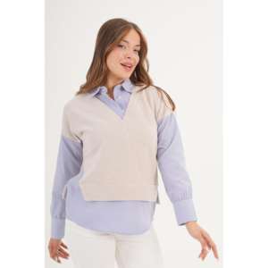 Blusas y Camisas Modernas para Mujer al por Mayor, Camisa Adornada con Pedrería - Product Image 3
