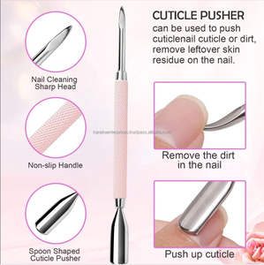 Empujador de Cutículas Rosa de Doble Cara con Forma de Cuchara, Removedor de Acero Inoxidable de Doble Punta, Herramienta de Manicura y Pedicura, Logotipo Personalizado 2026 - Product Image 5