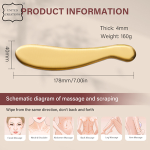 Long couteau conception pur laiton mise au rebut Massage or Gua Sha métal cuivre Guasha conseil - Product Image 4