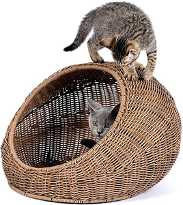 Cozy Enclosed Kitten Sleeping Cave Small Breed Dog <b>House</b> Soft Plush Puppy Nest Cute Animal Indoor <b>Bed</b> Supplier - Macy - Product Image 6