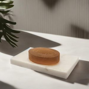 จานสบู่หินอ่อนสีขาวทนทานที่วางสบู่ก้อนหินธรรมชาติสำหรับวางบนเคาน์เตอร์หรือซิงค์ล้างจาน - Product Image 5