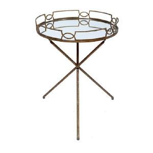 Bandeja DE SERVICIO DE ESPEJO DE Metal de estilo europeo Acabado de latón antiguo moderno con diseño de borde para servir en restaurante - Product Image 5