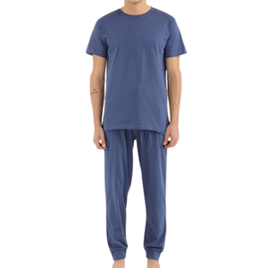 Vente en gros de vêtements de nuit pour hommes | Ensembles de pyjamas en soie de coton | Fournisseur d'usine de pyjamas OEM - Product Image 5