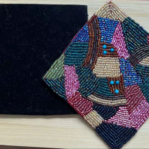 Posavasos de Cuentas Hechos a Mano de Alta Calidad - Posavasos Boho con Logotipo Personalizado, Respaldo de Poliéster Ecológico (Tamaño Personalizado) Multi Artesanía - Product Image 4