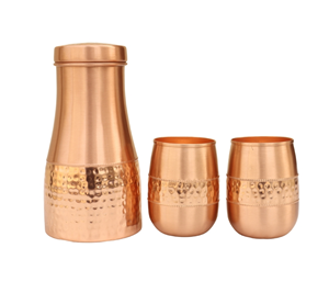 Huge Demand Sale Eco-Friendly Copper Water Carafe Lid Bedside Jar Vessel Bottle Bedroom Metal Jug Premium Style Large Capacity - Product Image 4