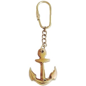Llavero de ancla Náutica de latón antiguo Llavero marino coleccionable con llavero de metal de ancla - Product Image 1