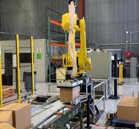 Bras robotisé industriel FANUC M-710iC/45M à 6 axes avec pince, charge utile de 45 kg, pour poste de palettisation de cartons