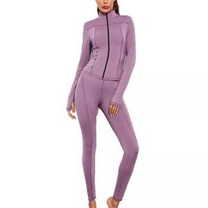 Survêtements de sport pour femmes, survêtement élégant, en coton polaire, ensembles de Jogging, vêtements de sport pour femmes, fermeture éclair, Slim, survêtement de Fitness, vêtements d'hiver - Product Image 1