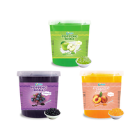 KEIFU 3.2kg Perlas de Boba de Melocotón Amarillo con Explosión Instantánea, Bolas de Jugo para Bebidas de Té de Burbujas, Topping OEM/ODM, Envase en Botella