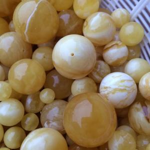 Cuentas de Ámbar Natural Redondas Pulidas de Calidad AAA+ del Tipo Royal Tiger Blanco de Kaliningrad para la Fabricación de Joyas - Product Image 3