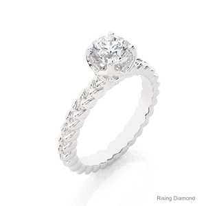 Anillo de diamantes CVD de oro blanco de corte redondo de 1,02 quilates, compromiso premium y regalo de aniversario para sus anillos de diamantes - Product Image 4