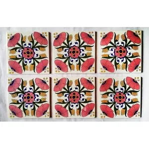 กระเบื้องเซรามิกตกแต่งบ้านทำด้วยมือขนาด6x6นิ้วอุปกรณ์เสริมกระเบื้องคุณภาพพรีเมี่ยมขนาด6x6นิ้ว - Product Image 1