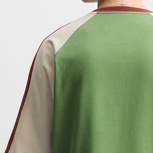 Men <b>Purple</b> for Colorblock Oversized Streetwear <b>TShirt</b> Unisex Trendy Long Sleeve CottonTee Casual Loose Fit Front Anti-Pilling - Product Image 4