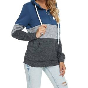 Nuevas mujeres de gran tamaño 100% algodón bloque Sudadera con capucha invierno peso pesado polar con bordado Rhinestone Logo impreso diseño - Product Image 2