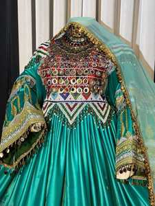 Vestido afgano de manga larga, vestido afgano, venta al por mayor, OEM, aspecto atractivo, niñas, modelo elegante, vestidos de baile y boda afganos - Product Image 3