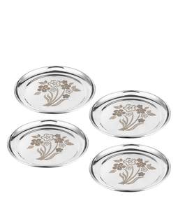 Platos de Servir Desechables Pintados a Mano de Acero Inoxidable para Arroz, Diseño Redondo Clásico para Bodas, Hogar o Reuniones - Product Image 6