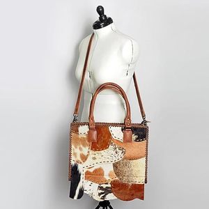 Bolso de mano tallado a mano bolso de mano cuero de vaca Real pelo en Bolso de piel oculta gran colección de monedero de mujer - Product Image 2