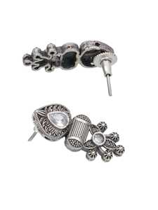 Modern Oxidised Silver AD Studded Banjara Necklace <b>Set</b> for <b>Women</b> Handmade Ethnic Fashion Jewelry <b>Gift</b> Trendy Affordable - Product Image 5