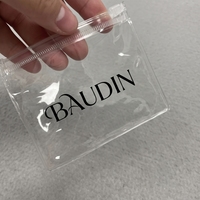 Pochette à bijoux en PVC avec fermeture éclair, transparente givrée, logo personnalisé, emballage transparent pour bijoux, vente en gros pour présentation de cadeaux