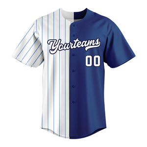 Camiseta de Béisbol Personalizada al por Mayor con Rayas Verticales, Botones, Costuras Personalizadas, Sublimada, Transpirable y que Absorbe la Humedad para Equipos - Product Image 2