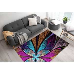 Alfombra moderna, hermosas alfombras con estampado de flores o mariposas, alfombra impresa, alfombra de terciopelo - Product Image 1