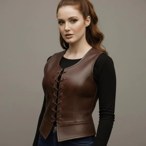 Gilet en cuir pour femmes, best-seller, nouveau design, imperméable, cuir véritable de haute qualité, prix bas - Product Image 3