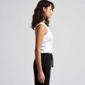 T-shirt court côtelé d'été pour femme, épaules dénudées, sans manches, respirant, léger, doux, extensible, écologique, coupe ajustée, vente en gros - Product Image 4