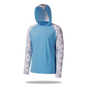 Sudadera con capucha de pesca al por mayor con opciones de logotipo personalizado, tejido de secado rápido de manga larga y protección UV UPF 50 + para actividades al aire libre - Product Image 5