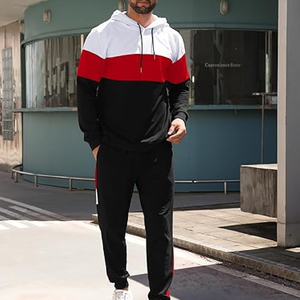 Survêtement deux pièces pour hommes avec logo personnalisé Sportswear Survêtement décontracté pour homme, 100% coton - Product Image 3