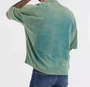 100% coton o-cou t-shirts pour hommes 250 GSM belle impression numérique conception de Logo personnalisé couleur unie unie unie vierge - Product Image 3