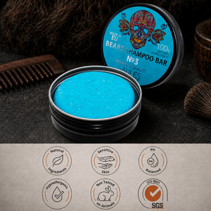 Shampoing Solide Citron pour Barbe OEM ODM Marque Privée Nettoyant Naturel pour Barbe en Boîte Aluminium Fabricant Cosmétique Vente en Gros Barbier - Product Image 3