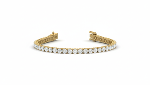 Bracelet tennis pour femme en or 14 carats et diamants ronds classiques naturels - Product Image 3