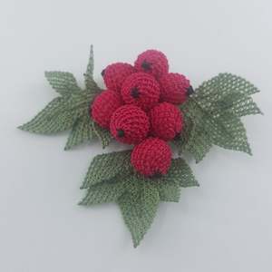 İğne Oyası Üzüm Broş Çingene Pembesi Broches de moda - Product Image 1