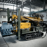 Machine de forage à double usage air-terre, moteur diesel, châssis épaissi anti-corrosion, profondeur 350 m, pour zones désertiques à haute température