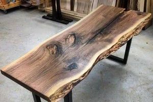 โต๊ะไม้อะคาเซียแข็งธรรมชาติทำด้วยมือมีขอบแบบสดใช้ใน100% กลางแจ้งสำนักงานกาแฟใช้ขายส่งราคาจำนวนมาก - Product Image 2