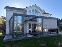 Pérgola Bioclimática Moderna de Lujo para Exteriores, de Aleación de Aluminio con Recubrimiento en Polvo, Resistente al Agua y a la Putrefacción, Ecológica, 5x4, con Techo Ajustable