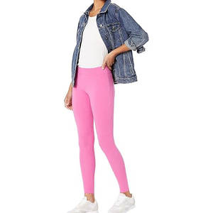 High Quality Women's Solid <b>Pattern</b> <b>Leggings</b> Custom Logo Mid-Waist Pants Lightweight Elastic Waist Closure Reasonable Price - Product Image 4