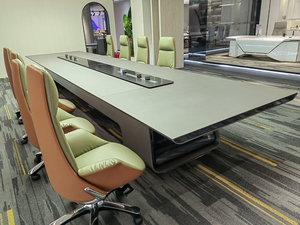 Modern Luxury Smart Large Executive Conference <b>Table</b> for <b>Office</b> Hotel Meeting Rooms 14-22 Seats Rectangle Wooden Multifunctional - Product Image 3