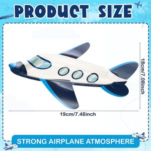 24 Assiettes en papier sur le thème de l'avion, décorations de fête pour dîner, dessert, pique-nique, anniversaire, mariage - Product Image 2