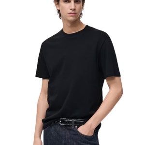 Custom Print <b>Men's</b> Thick 100% Cotton Oversized Plain T-Shirt Mock Neck Heavyweight <b>Long</b> with Thick Collar Digital Printing - Product Image 1