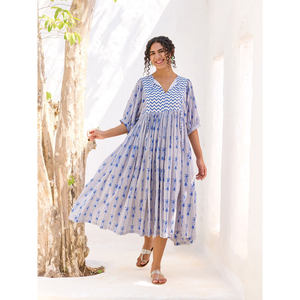 Eden Cotton <b>Maxi</b> <b>Dress</b> with <b>Tropical</b> Print and Diamond Zipper Accents - Product Image 3